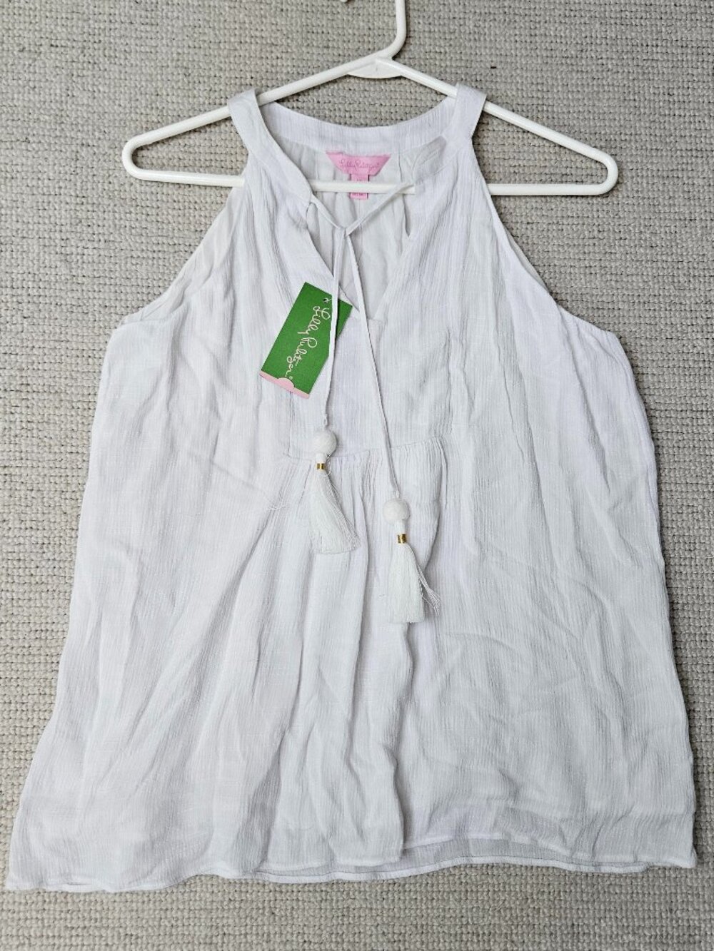 Lilly Pulitzer Avery Top Sleeveless Blouse White XS NEW with make-up marks FLAW